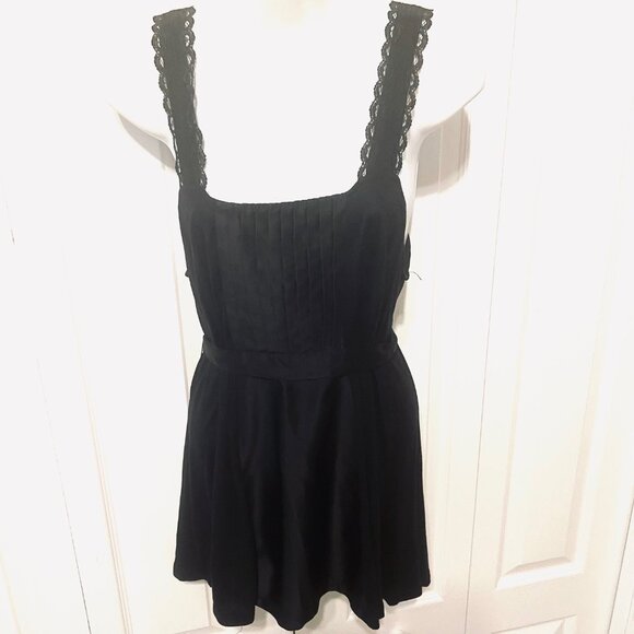 Merona-Women's Size Large-Sleeveless Lace/Pleated Front Long Belted Top-Casual - Picture 7 of 16